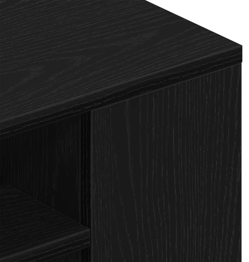 Falra szerelhető TV szekrény, fekete tölgy, 100x30x26,5 cm, műgyanta