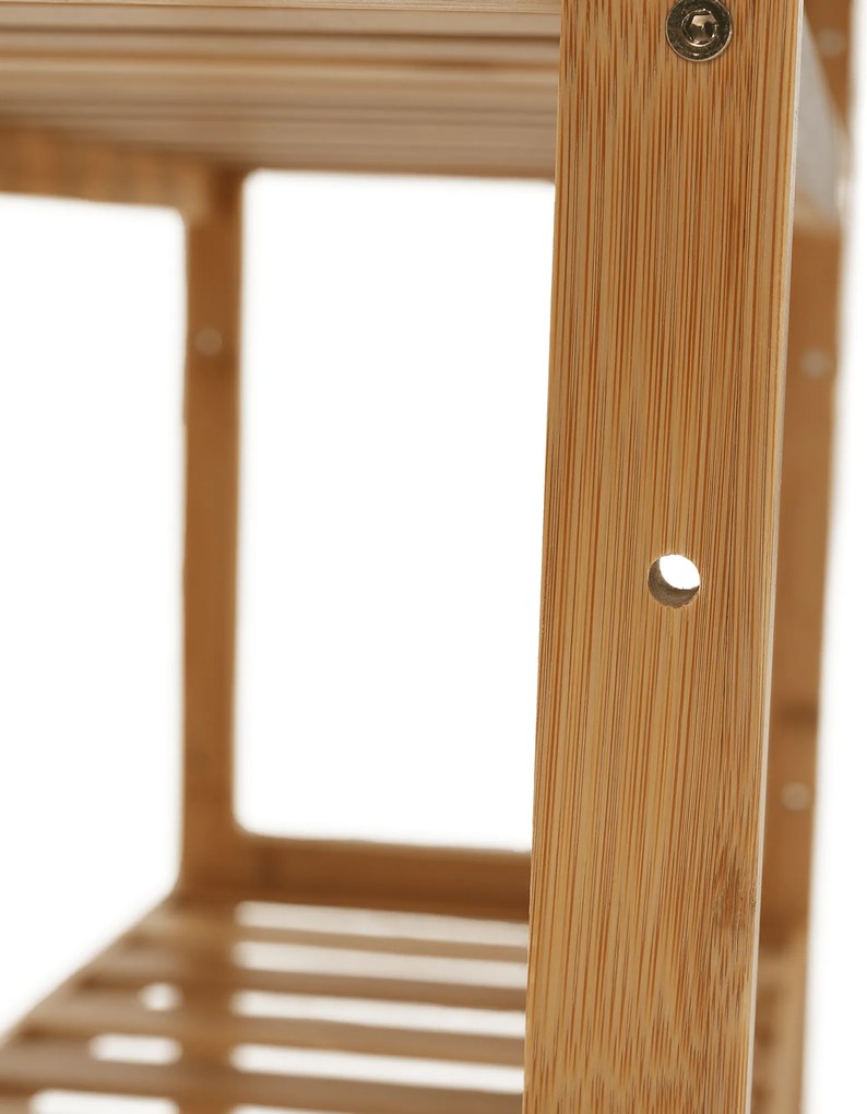 4 polcos polcállvány, természetes bambusz, FIORE TYP 2