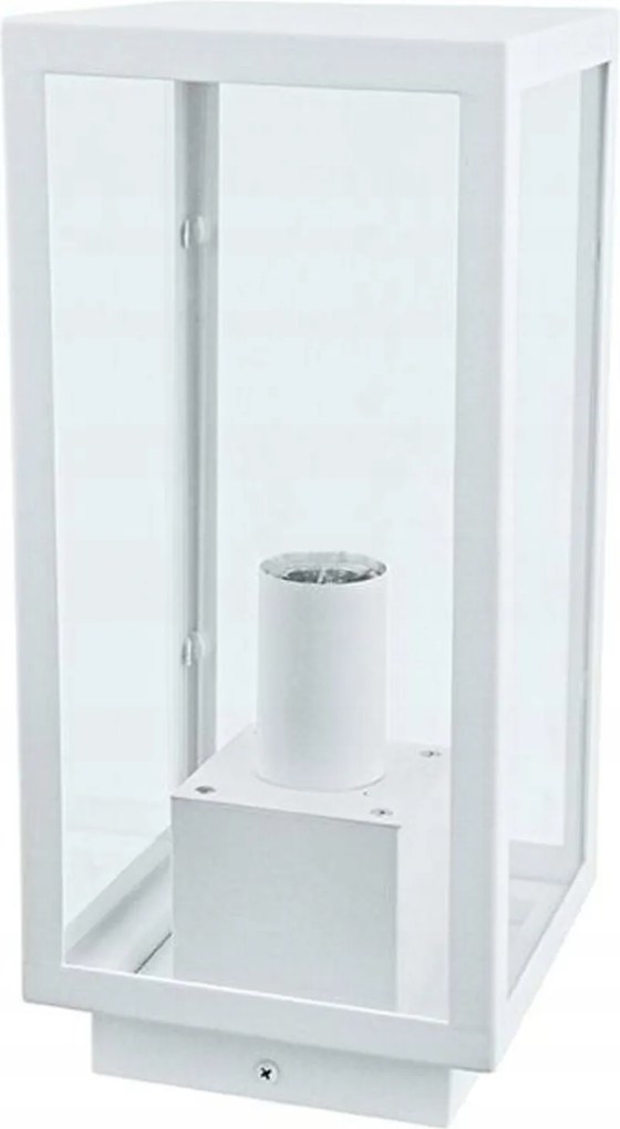 Aca Lighting fehér kültéri állólámpa Celia 1XE27 IP44 átlátszó üveg CELIA1F