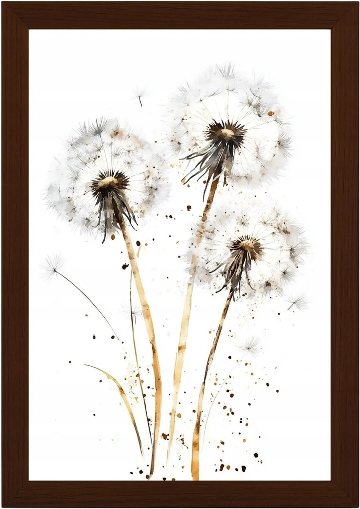 Poszter Keret Fa Grafika Természet Virágok Pitypang Pehely Boho 40x60