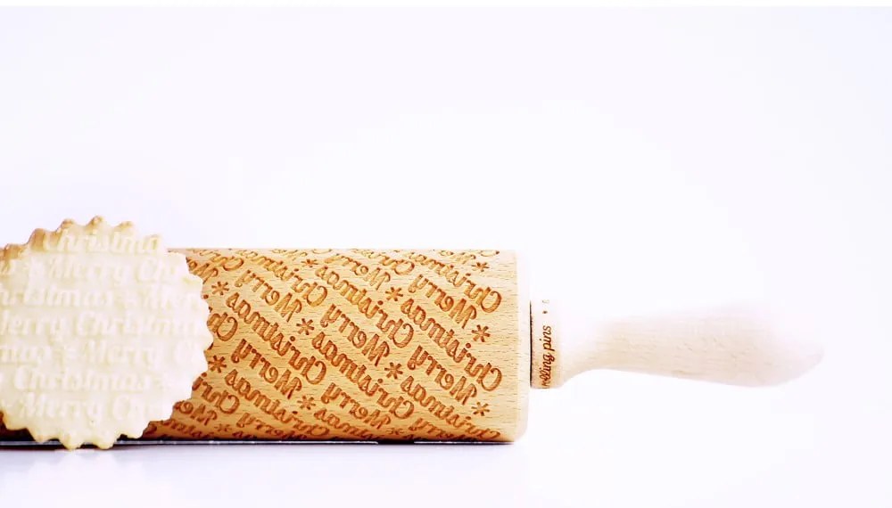 Merry Christmas karácsonyi dombornyomott sodrófa - Valek