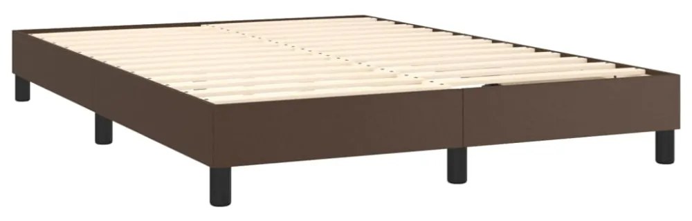 barna műbőr rugós ágykeret 140x200 cm