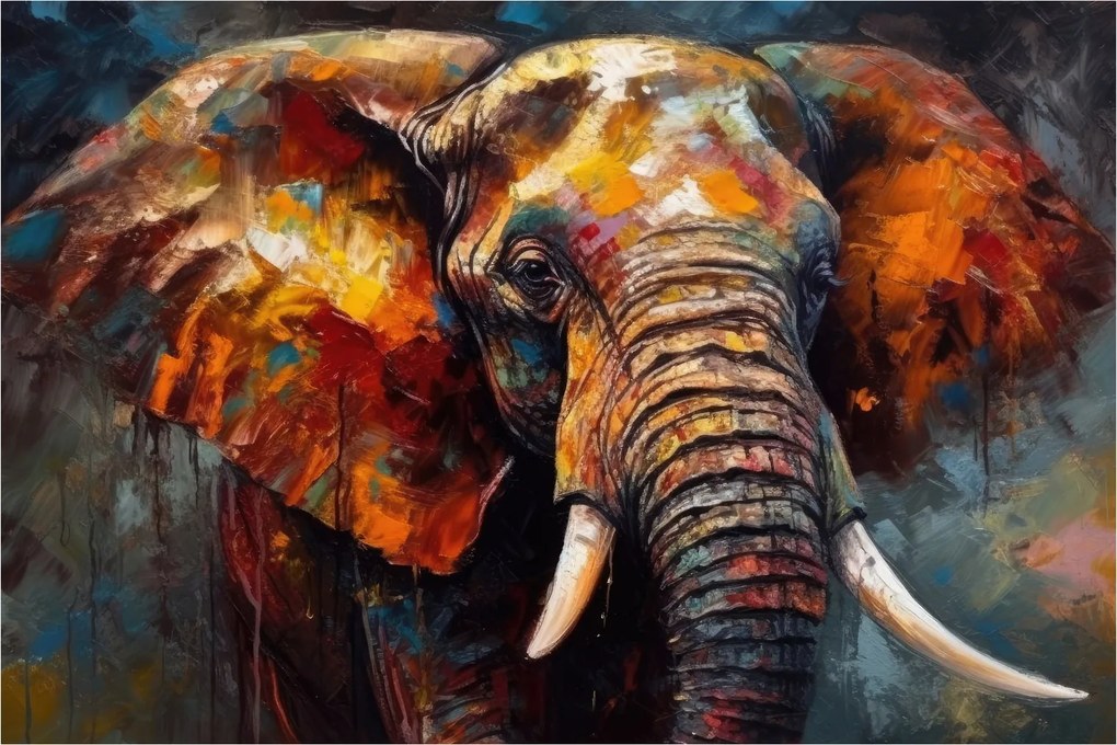 Kép - Egy elefánt festése (90x60 cm)