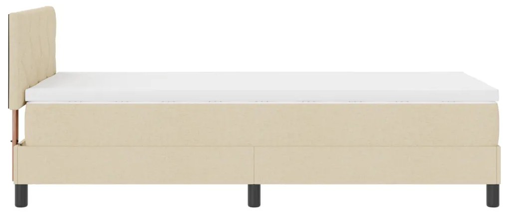 Box Spring Ágy Matraccal Krém 90x200 cm Szövet