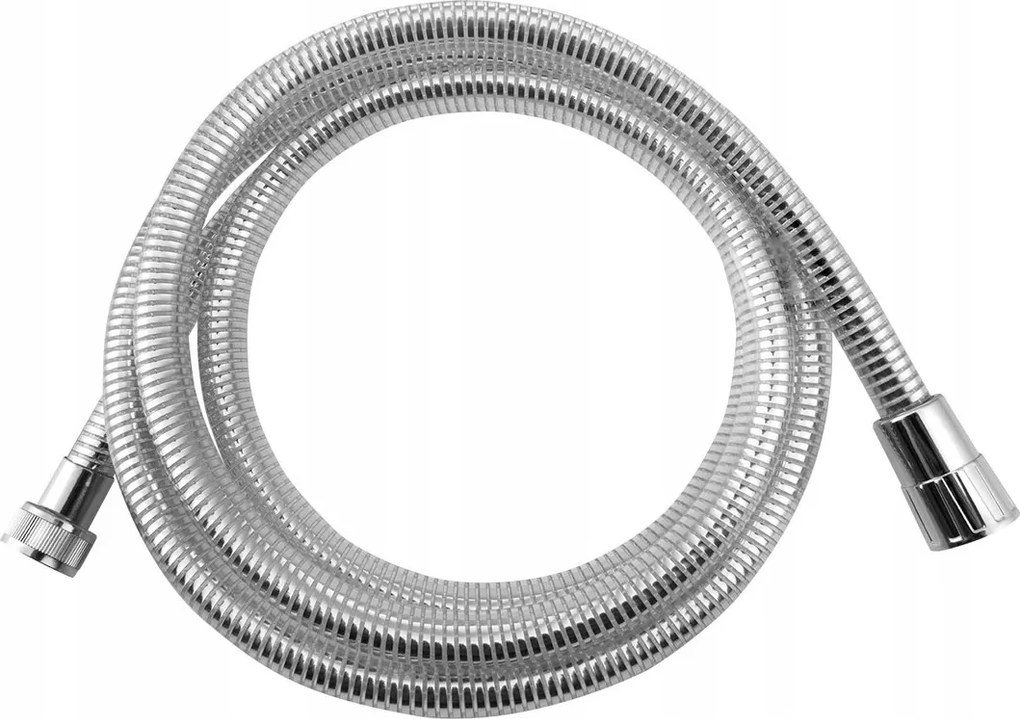 Laser sima zuhanytömlő, 200cm, króm/fehér