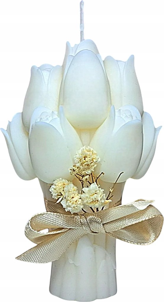 Illatos Gyertya Ajándék Nőknek Fehér Tulipán Csokor Gyönyörű Gyertya