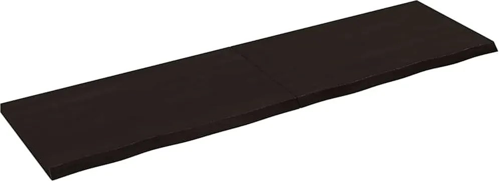 vidaXL sötétbarna kezelt tömör tölgyfa fali polc 180 x 50 x (2-4) cm