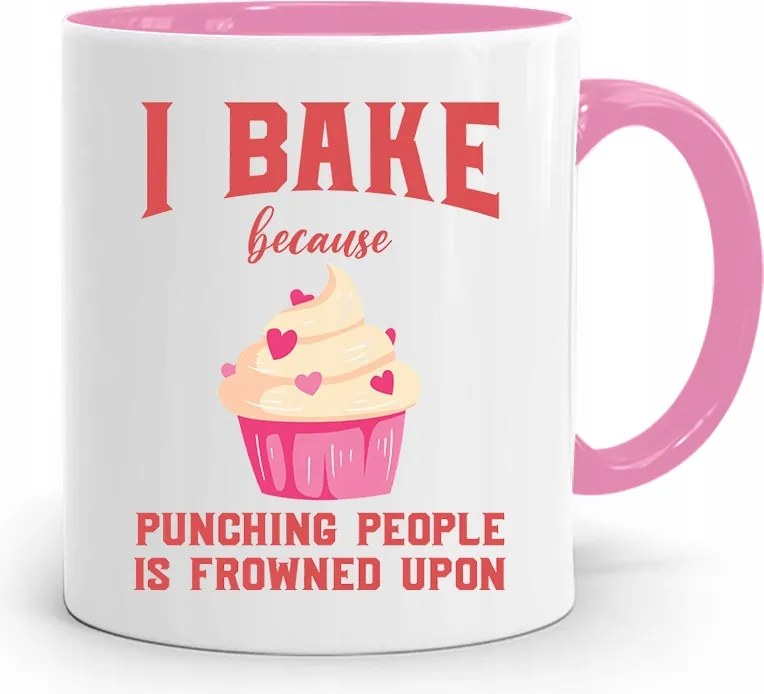 Rózsaszín Bögre Péknek És Bake Ajándék fényképes nyomtatással
