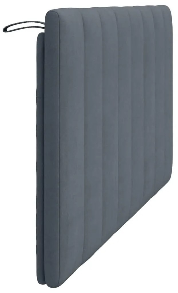 sötétszürke bársony fejtámla párna Hanko 160 cm