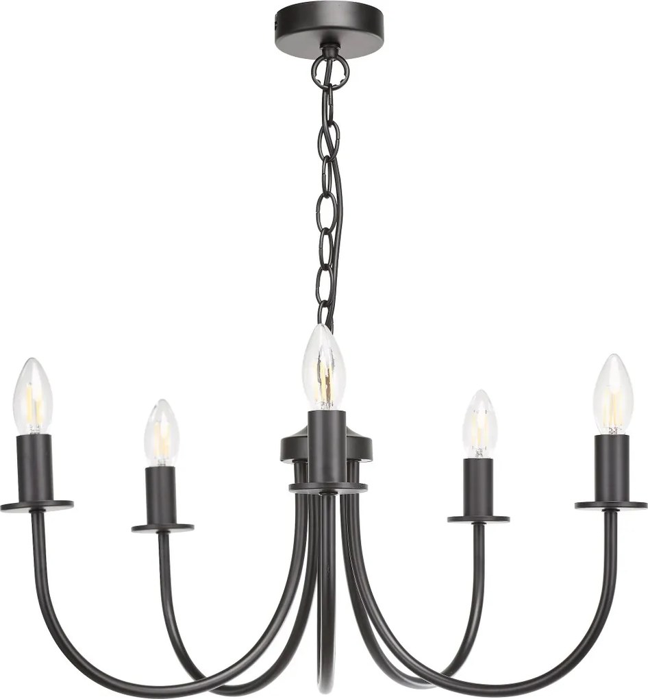 Dar Lighting klasszikus csillár becca matt fekete darbec0522