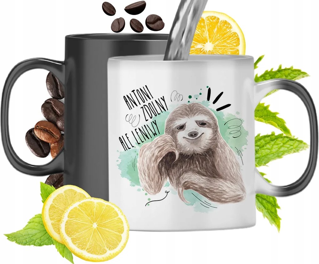 Mágikus bögre Antalnak Fekete matt nyomott mintával 330ml