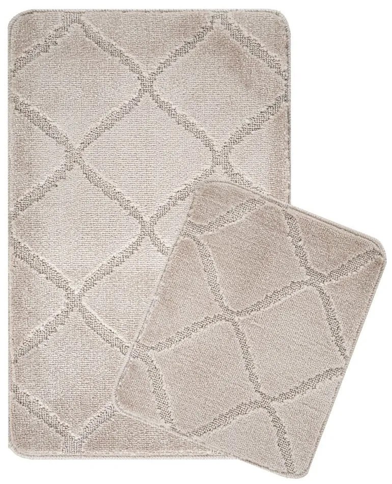 Világosbarna fürdőszobai kilépő szett 2 db-os 50x80 cm Cizgili – Foutastic