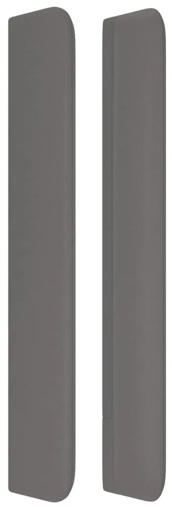 szürke műbőr fejtámla szárnyakkal 103x16x118/128 cm