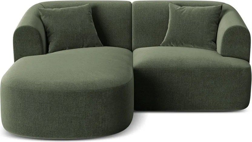 Zöld bársony sarokkanapé (bal oldali-heverő résszel) Campi – Cosmopolitan Design