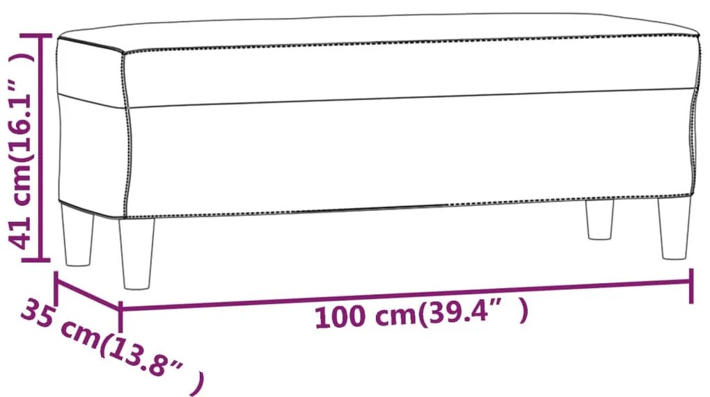 fekete szövet pad 100 x 35 x 41 cm