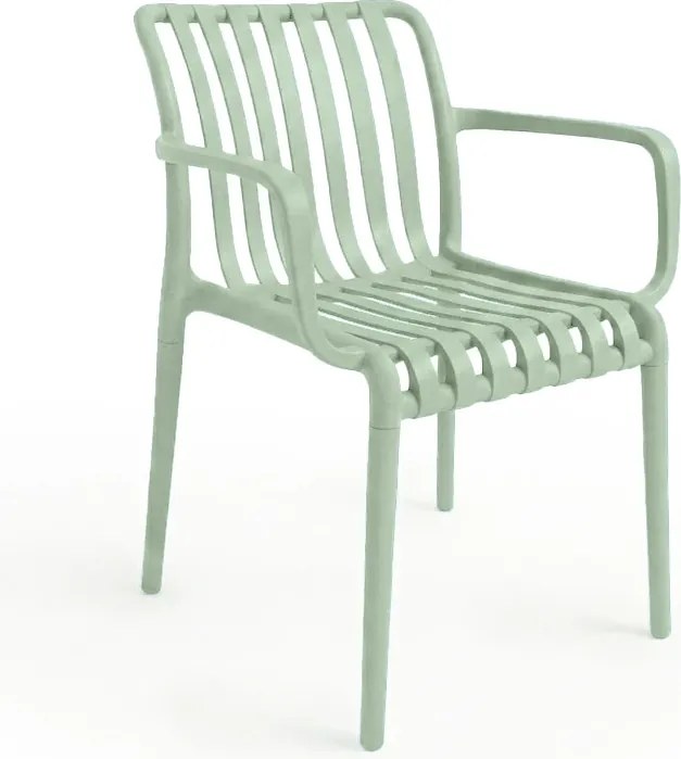 Műanyag szék TREGO karfákkal, zöld