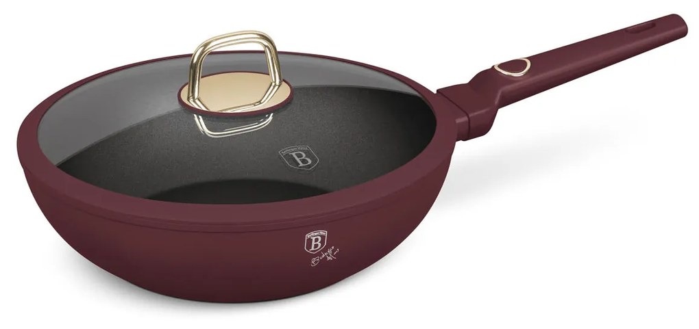 Berlinger Haus indukciós tapadásmentes Wok serpenyő fedővel 28 cm Leonardo Collection