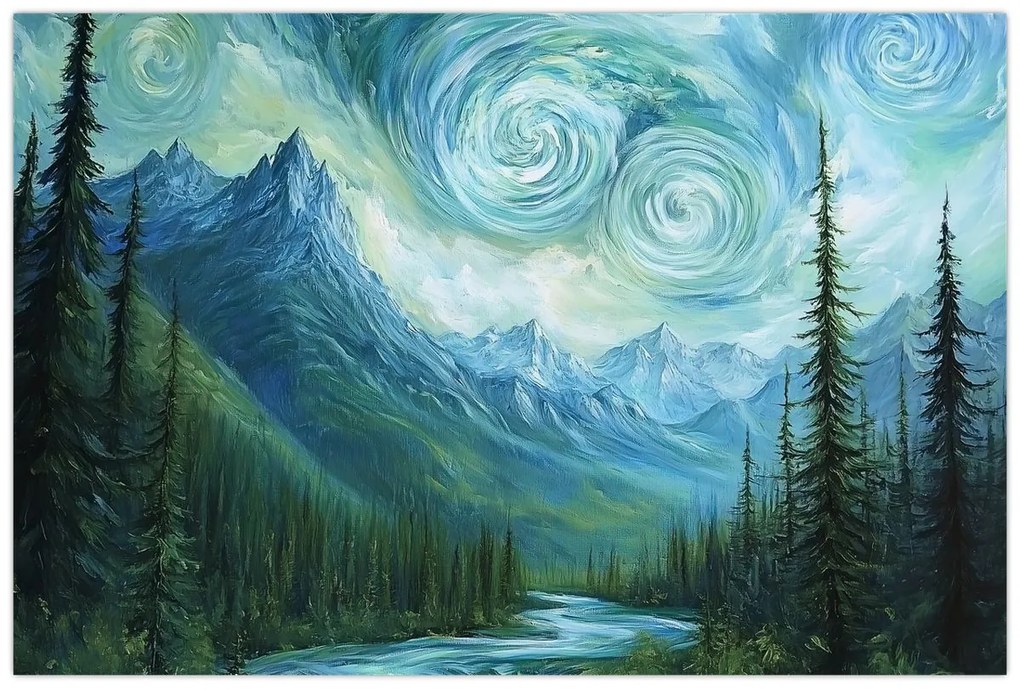 Kép - Táj Van Gogh érintésével (90x60 cm)