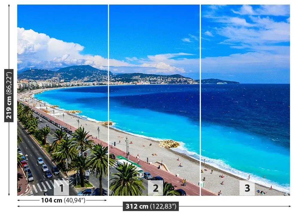Fotótapéta Beach Nizza Franciaország 104x70 cm
