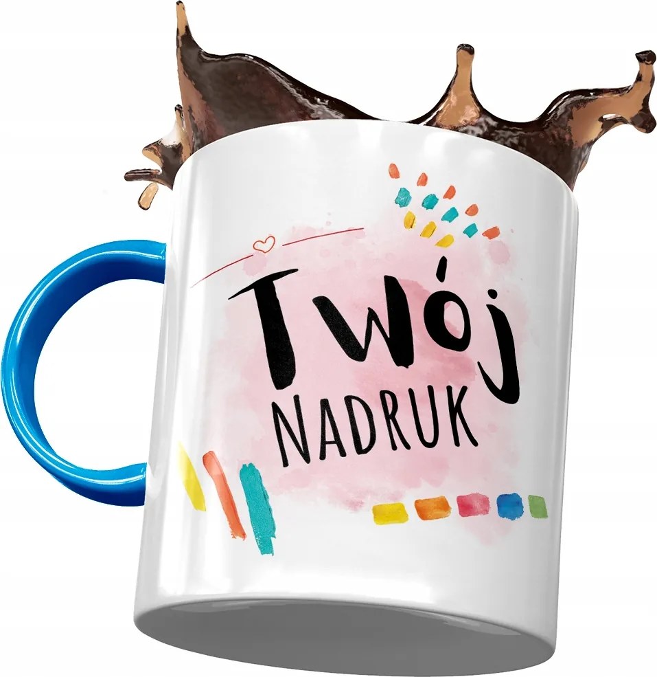 Kék Bögre Saját Nyomtatott Fotóval Logóval, fényképes nyomtatással