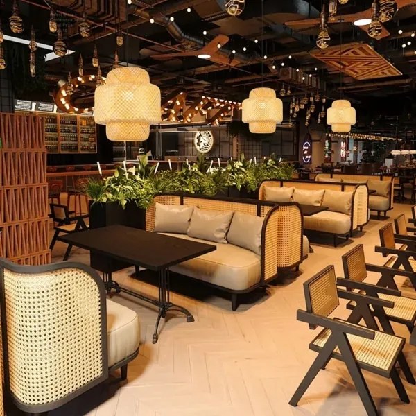 Immax 08267L - Csillár zsinóron HILO 1xE27/40W/230V átm. 38 cm bambusz