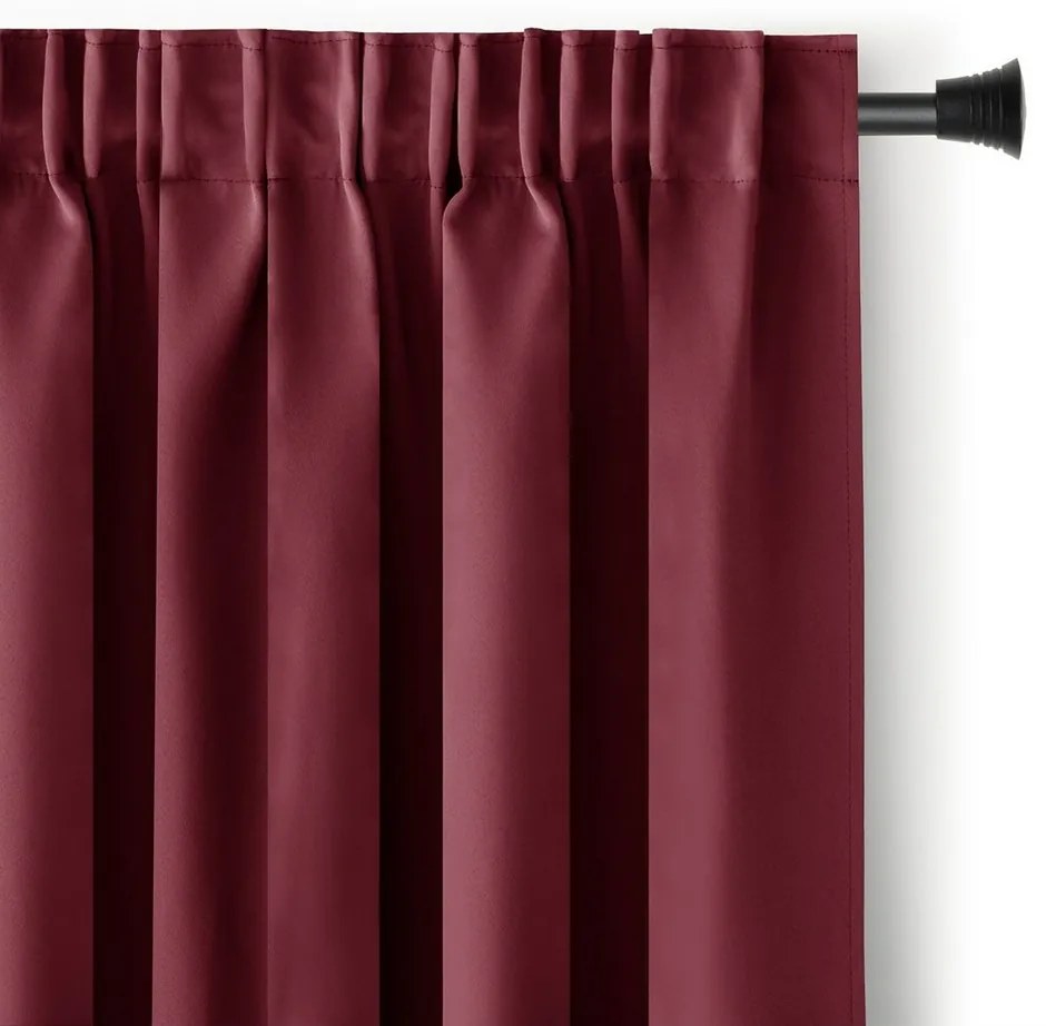 AmeliaHome Blackout Oxford Pleat függöny, bordó, 140 x 245 cm