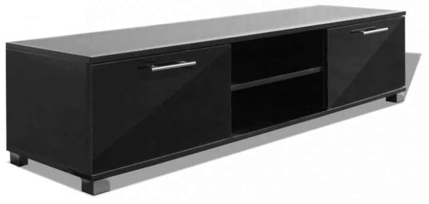 magasfényű fekete TV-szekrény 120 x 40,5 x 35 cm