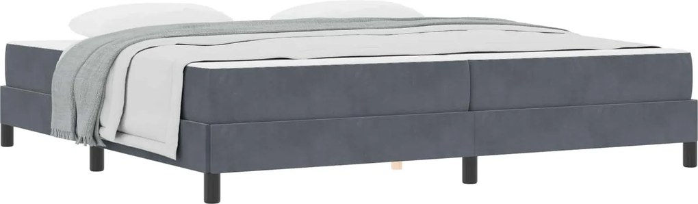 vidaXL Boxrugós ágy matracmal Sötétszürke 200 x 220 cm szövet