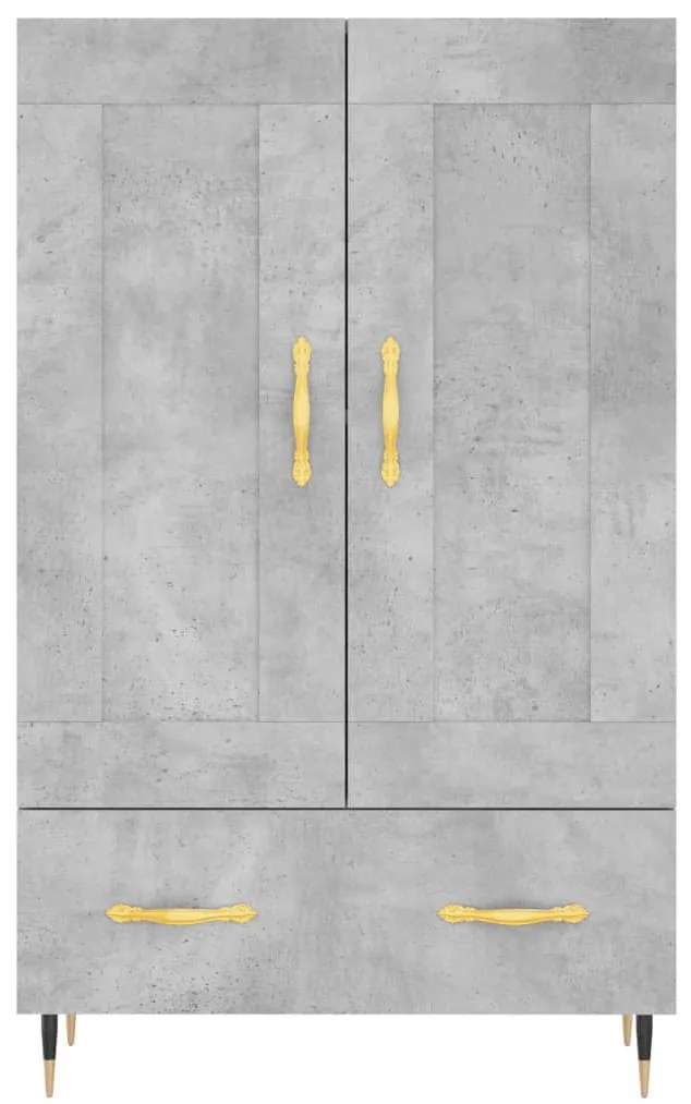 betonszürke szerelt fa magasszekrény 69,5 x 31 x 115 cm