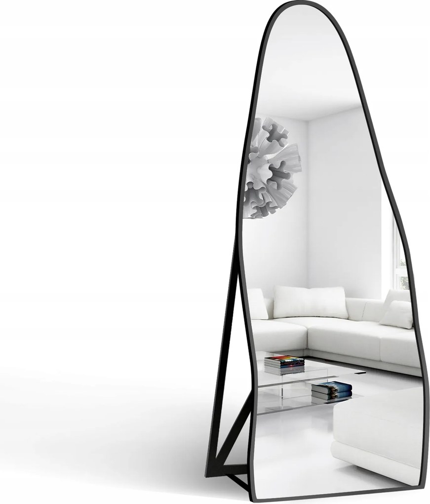 Baryt organikus álló tükör fekete Mdf keretben 70x180