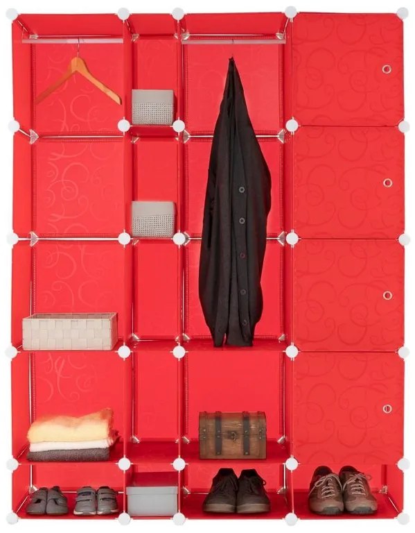 GARTHEN Fiókos állvány 161 x 127 cm  piros