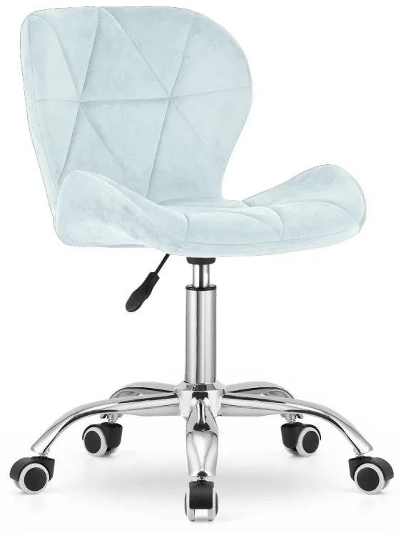 Dolgozószobai szett – összecsukható íróasztal ZARIMO 80×40 cm, fehér + irodai szék AVOLA VELVET világoskék