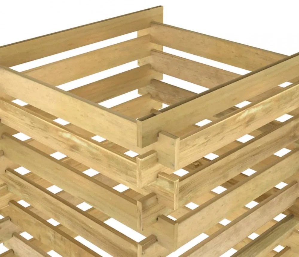 lécezett impregnált fenyőfa kerti komposztáló 90 x 90 x 90 cm