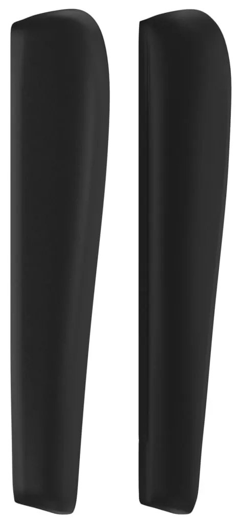 fekete műbőr fejtámla szárnyakkal 203x23x118/128 cm