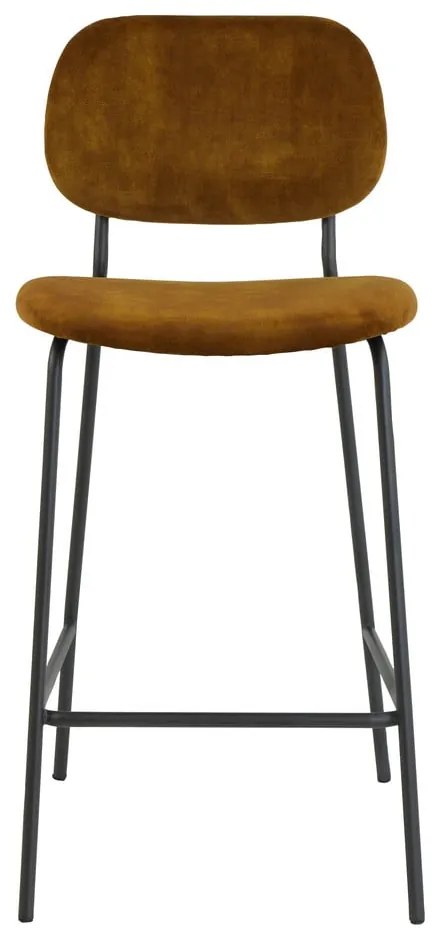 Mustársárga bársony bárszék 92 cm Emma – Light & Living