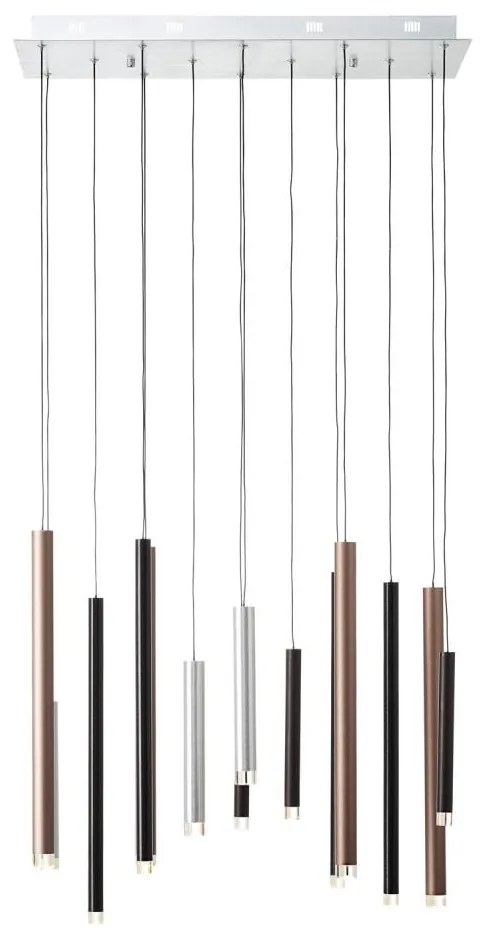 Brilliant -LED fényerőszabályozható kábellel függesztett CEMBALO csillár LED/60W/230V króm/fekete/barna