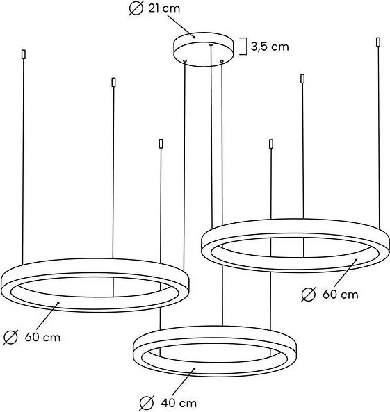 KING HOME MSE0000406060 RING Modern Led Függesztett Lámpa Arany LED IP20