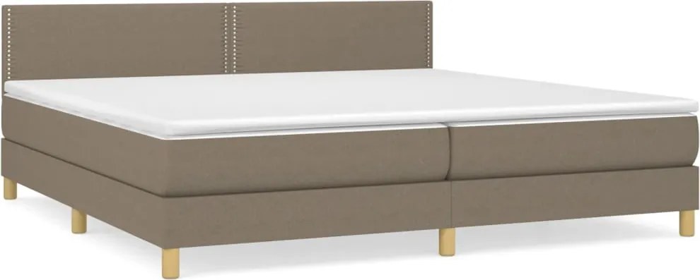 vidaXL tópszínű szövet rugós ágy matraccal 200 x 200 cm