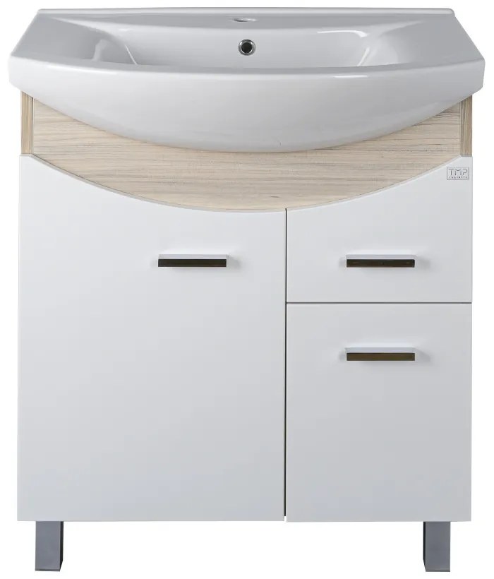 TMP ZX 65 - SONOMA - álló fürdőszobabútor - Sanovit ZENON - 6065 porcelán mosdóval - 65 x 47 cm