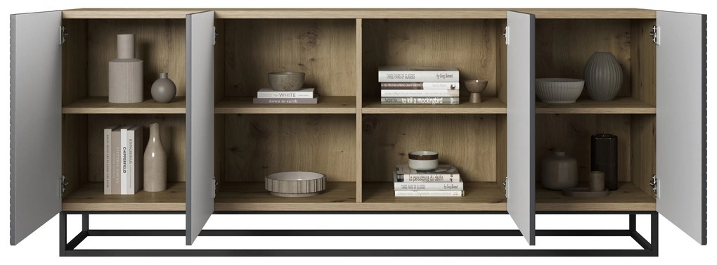 Asha komód 200 cm - artisan / matt rivier stone