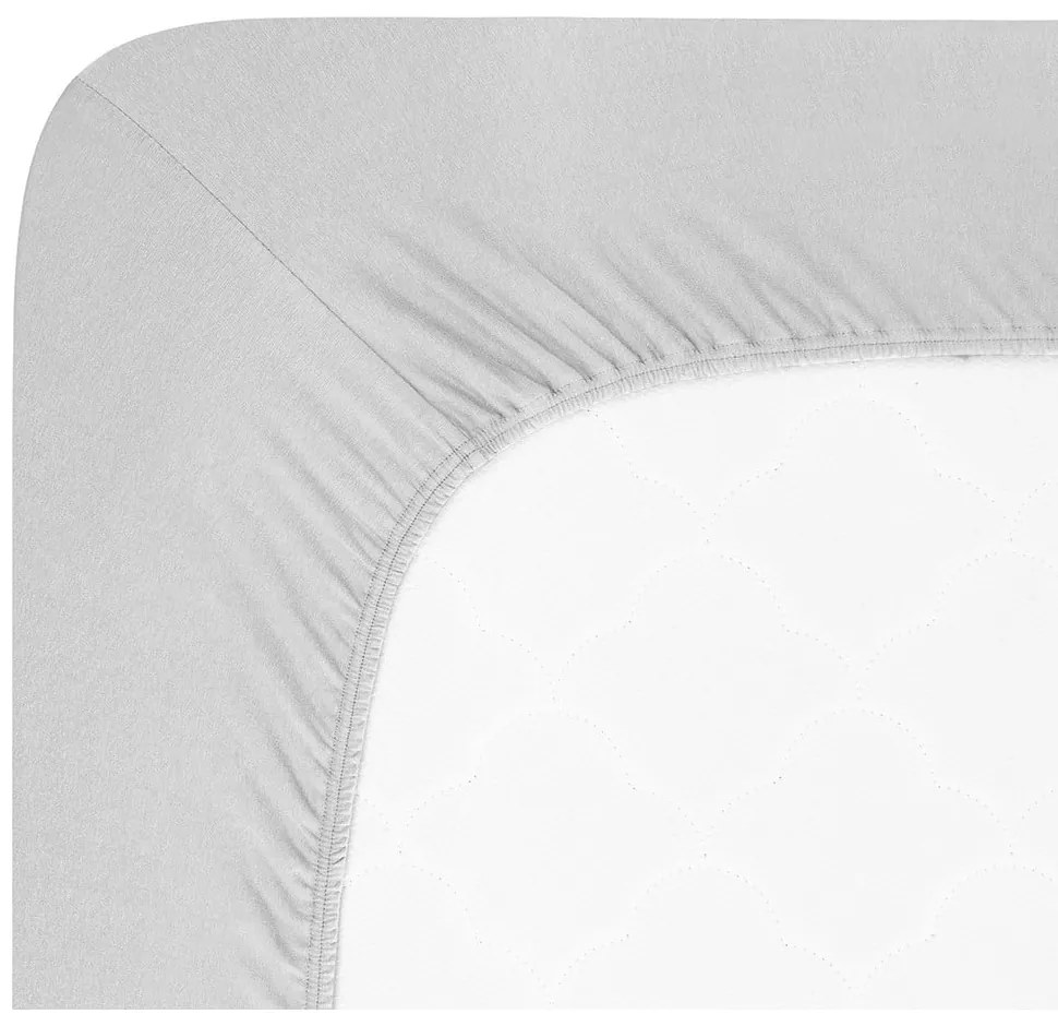Világosszürke gumis jersey lepedő 90x200 cm Boxspring – Andrea Simone