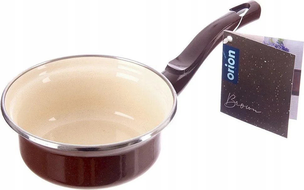 Zománcozott serpenyő fazék hosszú nyéllel hagyományos 12 cm 350 ml