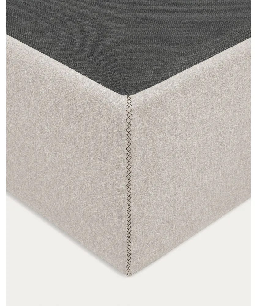 Bézs kárpitozott ágyneműtartós egyszemélyes ágy 90x190 cm Matters – Kave Home