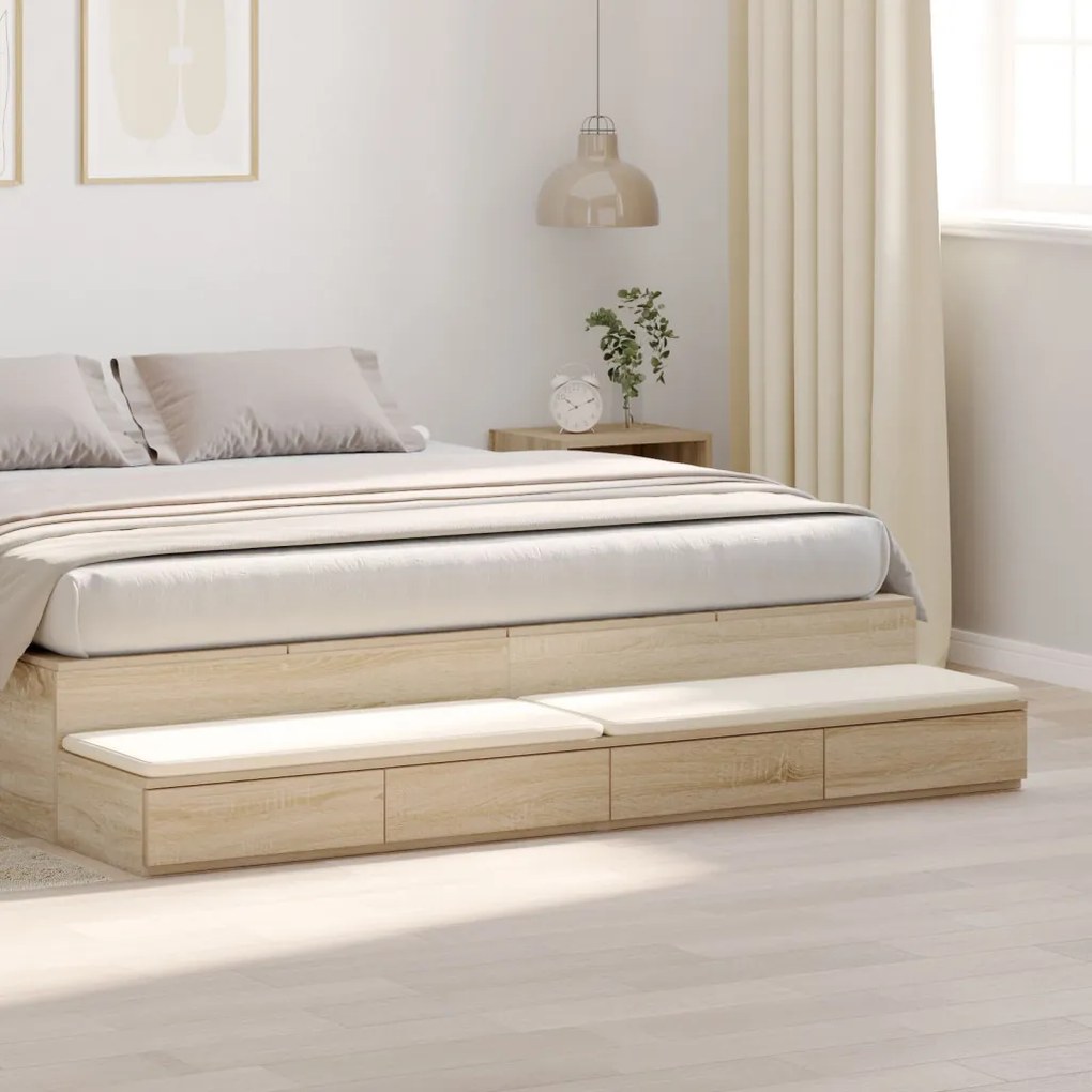Ágyfiókok fiókkal sonoma tölgy 180 x 36.5 x 16.5 cm Faanyag