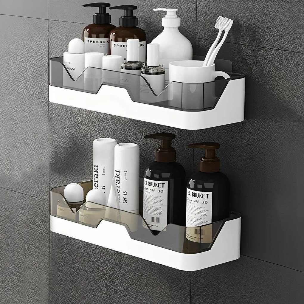 Fürdőszobai Zuhanypolc Fehér, Fúrás Nélkül