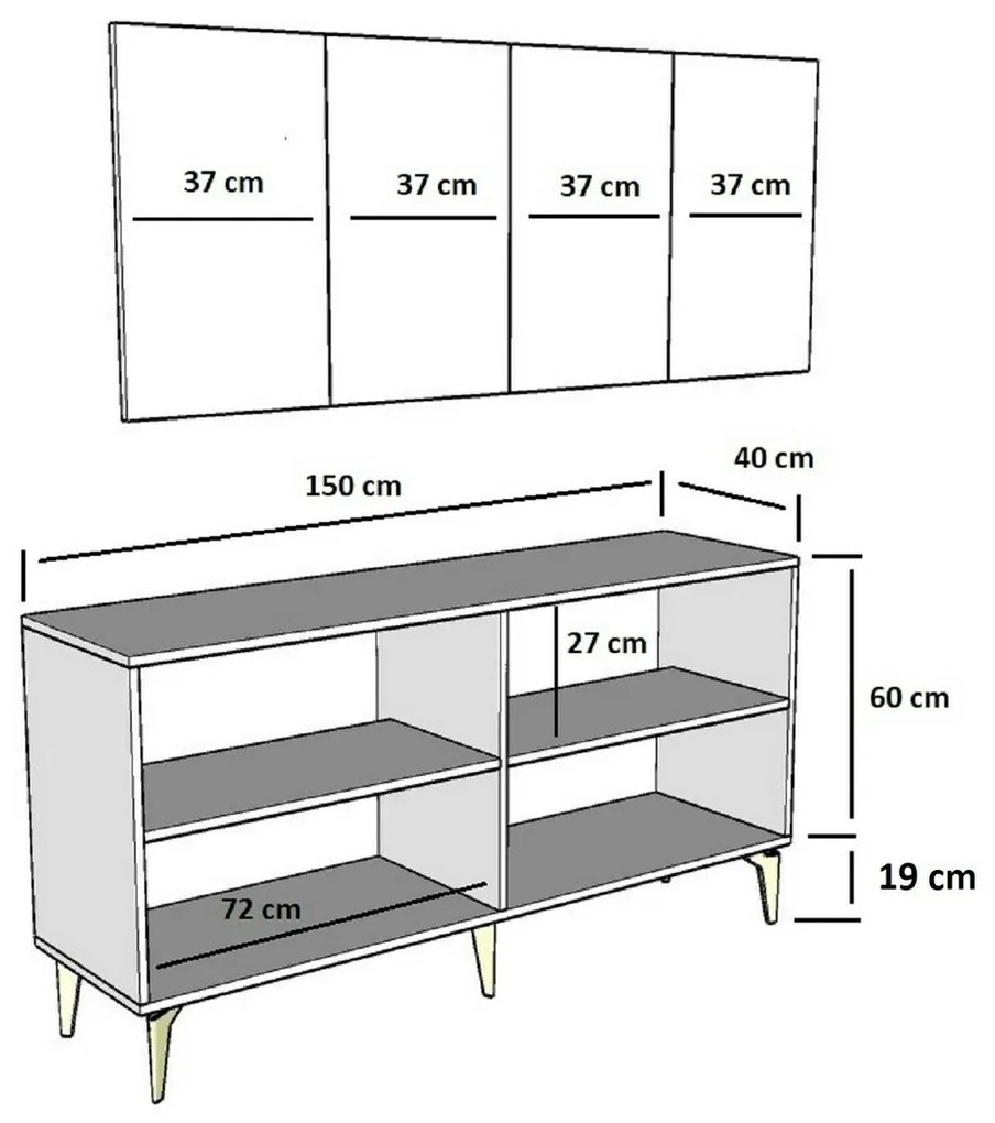 Nora White and Gold szekrény