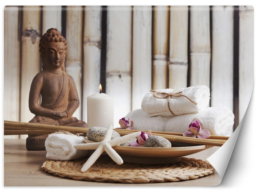 Gario Fotótapéta Buddha szobor a gyógyfürdoben Anyag: Vlies, Méret: 350 x 245 cm