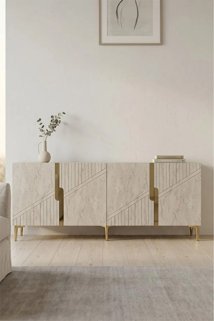 Evva 150 - Anthracite, Gold, Travertine