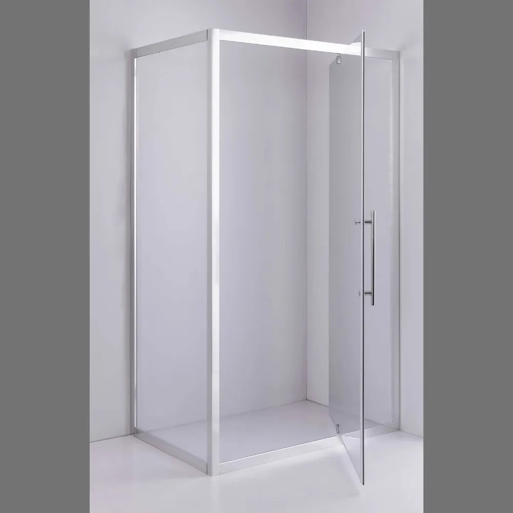 Stuxi Torino 80x70 aszimmetrikus szögletes nyílóajtós zuhanykabin 6 mm vízlepergető biztonsági üveggel, króm elemekkel, 200 cm magas