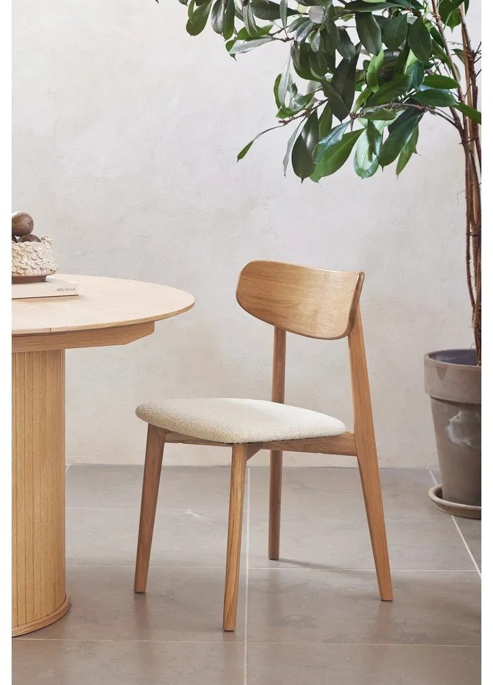 Krémszínű-natúr színű étkezőszék Elim – Unique Furniture